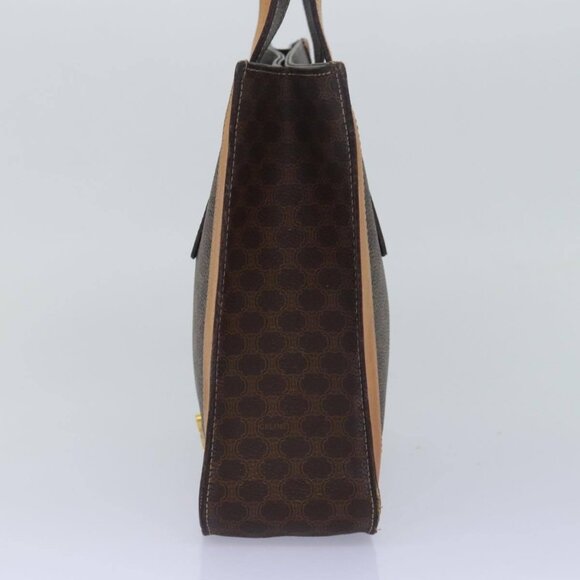 CELINE Macadam Canvas Hand Bag PVC Leather Brown Auth - Picture 5 of 16